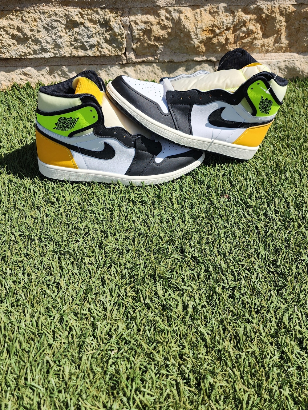 Nike Air Jordan 1 High - White, Black, Yellow, Neon Green